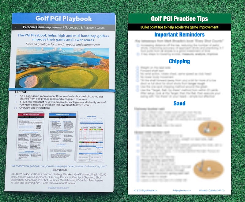 Starter Kit – 1 PGI Playbook + 1 PGI Practice Tips booklet, OR, 1 PGI Playbook + 1 PGI Playbook Caddie